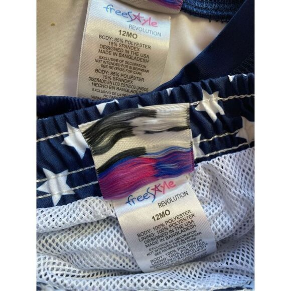 FREESTYLE Revolution 12M Boys' Stars and Stripe RashGuard Top and Shorts Set - Picture 4 of 8